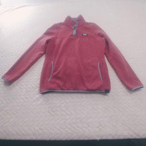L.L. Bean Womens Sweatshirt XS Sweater Long Sleeve Fleece Lined Top Snapped